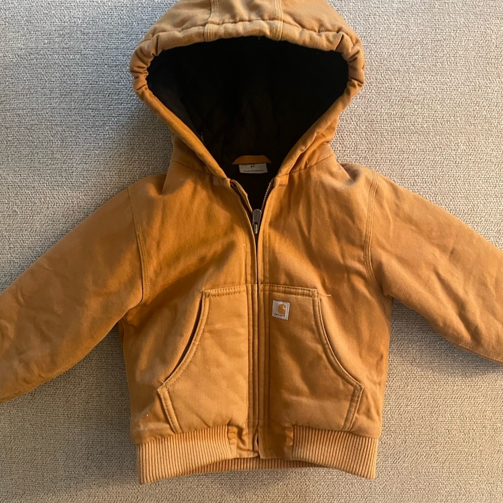 Boys Carhartt, front zipped insulated coat. 3T